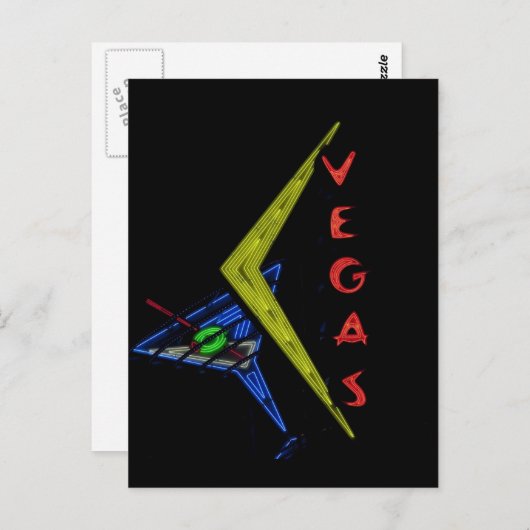 Retro Las Vegas Neon Sign Briefkaart (Voorkant / Achterkant)