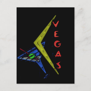 Retro Las Vegas Neon Sign Briefkaart