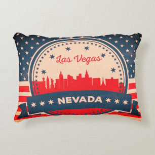 Retro Las Vegas Nevada Skyline Decoratief Kussen