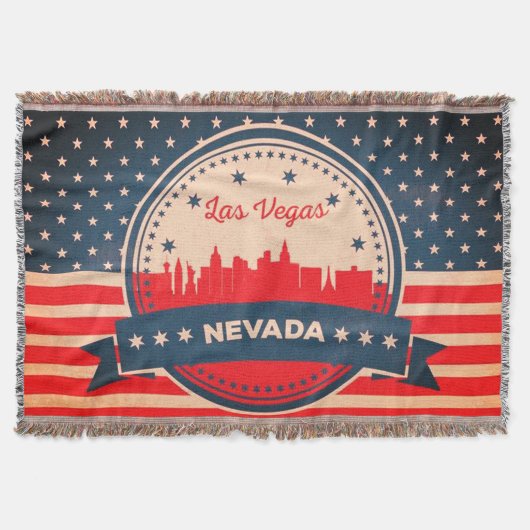 Retro Las Vegas Nevada Skyline Deken (Voorkant)