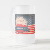 Retro Las Vegas Nevada Skyline Matglas Bierpul (Voorkant links)