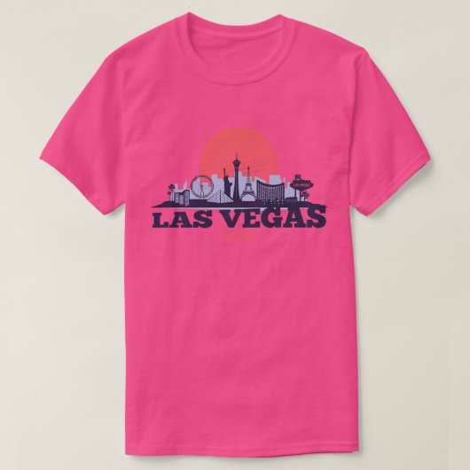 Retro Las Vegas Nevada Skyline T-shirt (Design voorkant)