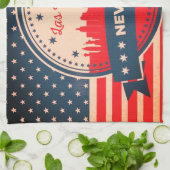 Retro Las Vegas Nevada Skyline Theedoek (Gevouwen)