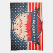 Retro Las Vegas Nevada Skyline Theedoek (Verticaal)