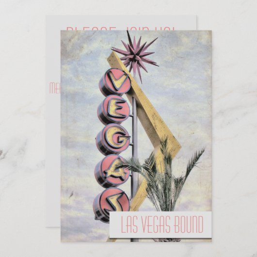 Retro Las Vegas Nevada Stijlvolle Vegas Strip Kaart (Voorkant / Achterkant)