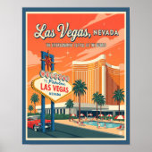 Retro Las Vegas Nevada Travel Poster (Voorkant)