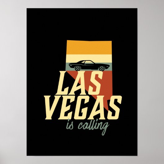 Retro Las Vegas Nevada USA City Map Poster (Voorkant)