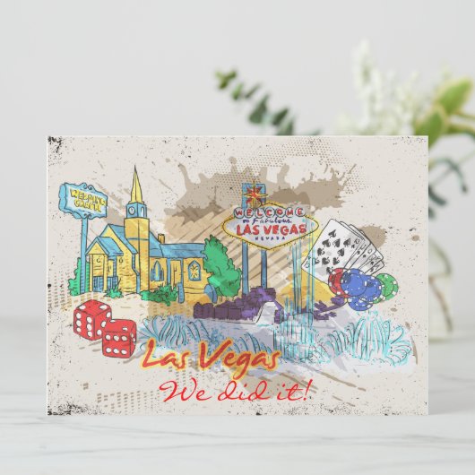 Retro Las Vegas Ontvangst Only Kaart (Staand voorkant)