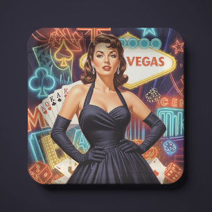 Retro Las Vegas Pin-up Papieren Bordje