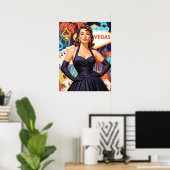 Retro Las Vegas Pin-up Poster (Thuiskantoor)