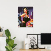 Retro Las Vegas Pin-up Poster (Thuiskantoor)