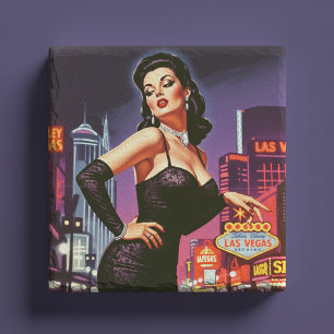 Retro Las Vegas Pin-up Stenen Onderzetter