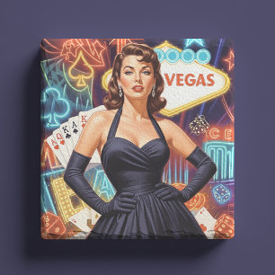 Retro Las Vegas Pin-up Stenen Onderzetter