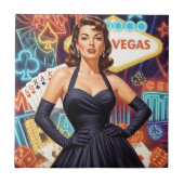 Retro Las Vegas Pin-up Tegeltje (Voorkant)