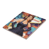 Retro Las Vegas Pin-up Tegeltje (Zijkant)