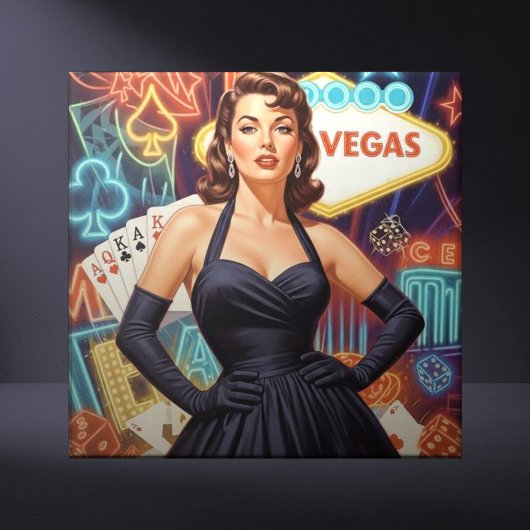 Retro Las Vegas Pin-up Tegeltje