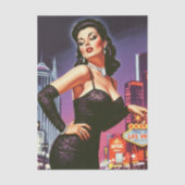Retro Las Vegas Pin-up Tissuepapier (Voorkant)
