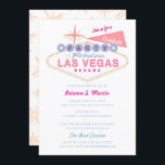Retro Las Vegas Sign Bachelorette Party Kaart<br><div class="desc">Het iconische "Welkom in Las Vegas" gebarentaal is voorzien van de tekst "Party in Las Vegas". De stijltekst van de terugkeer voor de naam van de bruid en casino naam. Retro-sterpatroonbacker is optioneel. Afgeronde hoeken zijn optioneel.</div>