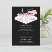 Retro Las Vegas Sign Bachelorette Party Uitnodigin Kaart (Staand voorkant)