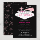 Retro Las Vegas Sign Bachelorette Party Uitnodigin Kaart (Voorkant / Achterkant)