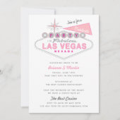 Retro Las Vegas Sign Bachelorette Party Uitnodigin Kaart (Voorkant)