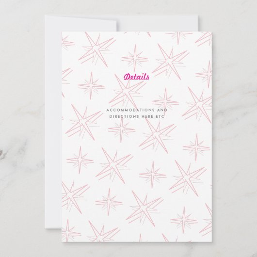 Retro Las Vegas Sign Bachelorette Party Uitnodigin Kaart (Achterkant)