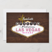 Retro Las Vegas Sign Bachelorette Party Uitnodigin Kaart (Voorkant)