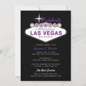Retro Las Vegas Sign Bachelorette Party Uitnodigin Kaart (Voorkant)