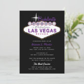 Retro Las Vegas Sign Bachelorette Party Uitnodigin Kaart (Staand voorkant)