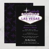 Retro Las Vegas Sign Bachelorette Party Uitnodigin Kaart (Voorkant / Achterkant)