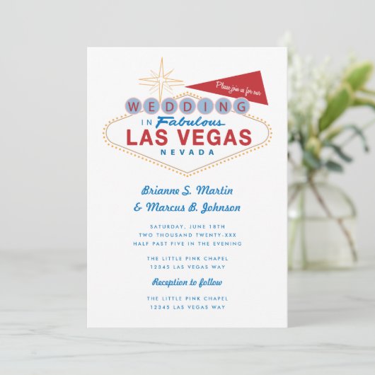 Retro Las Vegas Sign Kaart (Staand voorkant)