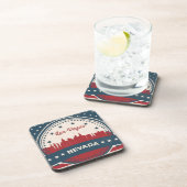Retro Las Vegas Silhouette Drankjes Onderzetter (Rechterzijde)
