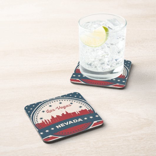 Retro Las Vegas Silhouette Drankjes Onderzetter (Rechterzijde)