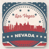 Retro Las Vegas Silhouette Drankjes Onderzetter (Voorkant)