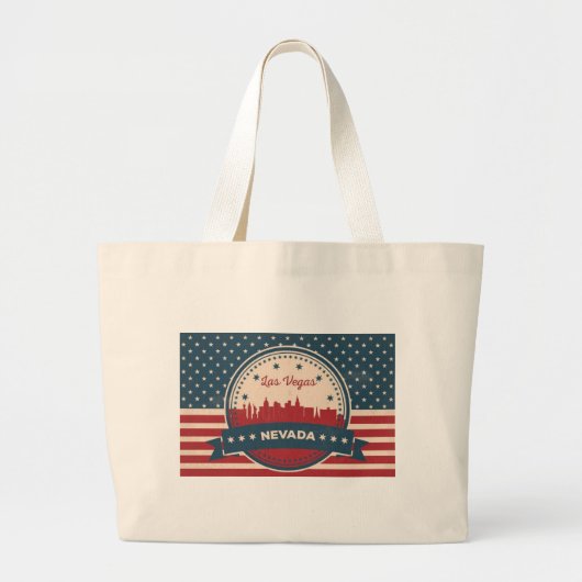 Retro Las Vegas Silhouette Grote Tote Bag (Voorkant)