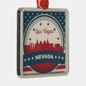 Retro Las Vegas Silhouette Metalen Ornament (Rechts)