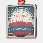 Retro Las Vegas Silhouette Metalen Ornament (Links)