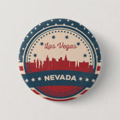Retro Las Vegas Silhouette Ronde Button 5,7 Cm (Voorkant)