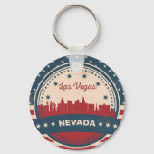 Retro Las Vegas Silhouette Sleutelhanger (Voorkant)