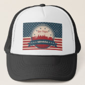Retro Las Vegas Silhouette Trucker Pet (Voorkant)
