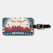 Retro Las Vegas Skyline Bagagelabel (Voorkant horizontaal)