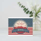 Retro Las Vegas Skyline Briefkaart (Staand voorkant)