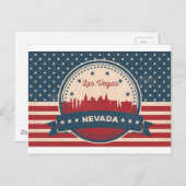 Retro Las Vegas Skyline Briefkaart (Voorkant / Achterkant)