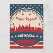 Retro Las Vegas Skyline Briefkaart (Voorkant)