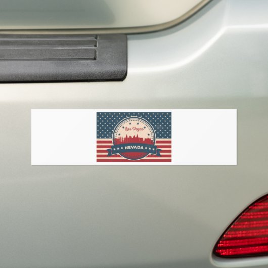 Retro Las Vegas Skyline Bumpersticker (Op auto)