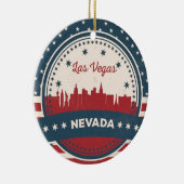Retro Las Vegas Skyline Keramisch Ornament (Rechts)