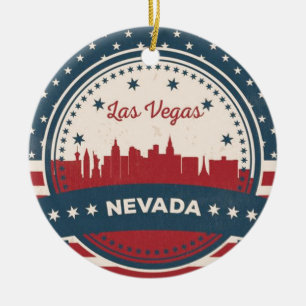 Retro Las Vegas Skyline Keramisch Ornament