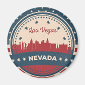 Retro Las Vegas Skyline Magneet (Voorkant)