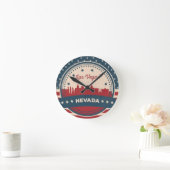 Retro Las Vegas Skyline Ronde Klok (Huis)