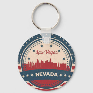 Retro Las Vegas Skyline Sleutelhanger